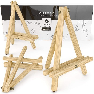 2 x 2 Stretched Canvas with 5 Mini Wood Display Easel Kit, 12 Pack