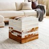 Mark & Day Grobrubbach 18"H x 18"W x 18"D Hide Leather and Fur Pouf - 2 of 4