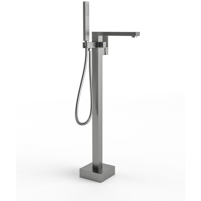 YAWWALK Double Handle Floor-Mounted Freestanding Tub Faucet with Hand Shower