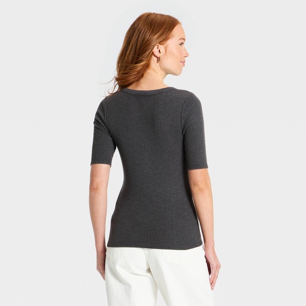 Camisa Henley de Manga Larga con Codo para Mujer - Universal Thread™ 2