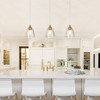 LNC Dolohovstrout  Modern Cylinder  Pendant Lights, Polished Gold with Textured  Glass,1/3/5Light,5.9in/13/5in/13.8in/28.5in - 4 of 4