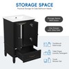 TOBILI 20" Bathroom Vanity with Sink, Bathroom Cabinet with Two Doors, Magnetic Door Stopper and Adiustable Foot Pads,Black - 3 of 4