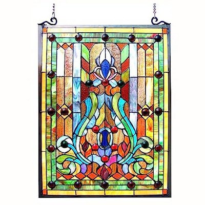 CHLOE Lighting Tiffany-glass Victorian Panel 18-7/8x24-6/8