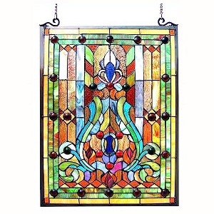 CHLOE Lighting Tiffany-glass Victorian Panel 18-7/8x24-6/8 - 1 of 4