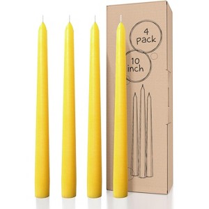 10 inch Taper Candles Set of 4 - Dripless Taper Candles and Unscented Candlesticks - Perfect as Dinner Candles and Household Candles - 1 of 4