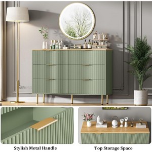Dresser for Bedroom,6 Drawer Dresser with Wide Drawers,Wooden Chest of Drawers,Modern Storage Dressers for Living Room, Closet, Hallway,Entryway - 1 of 4