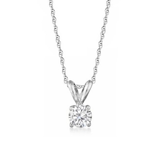 Ross-Simons 0.33 Carat Diamond Solitaire Necklace in 14kt White Gold Size 18 - 1 of 3