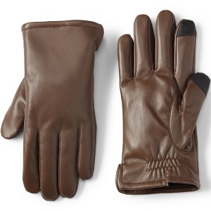 Lands' End Men's Cashtouch Lined Faux Leather Glove - 1 of 2
