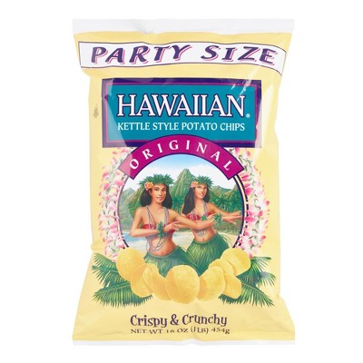 Hawaiian Original Kettle Style Potato Chips Party Size 16 oz.