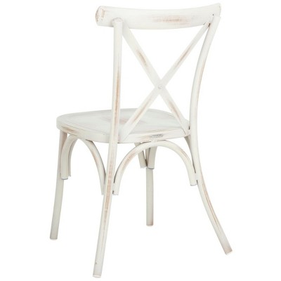 Elia Distressed White Aluminum Outdoor Dining Chair Set