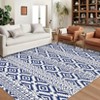 Machine Washable Area Rugs Ultra Thin Boho Vintage Geometric Throw Rugs Non Slip Foldable Floor Cover Stain Resistant Indoor Carpet - 4 of 4