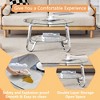 KWPZQEB Mid Century Modern Coffee Table, 2-layer Tempered Glass Coffee Table w/ Metal Frame, Round Cocktail Table, Center Table for Living Room - 4 of 4