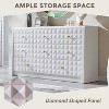 SinCiDo 8 Drawer Dresser for Bedroom, 56" Wide Mid Century Modern Dresser, Wood Chest of Dressers with Diamond Panel Decoration - 2 of 4
