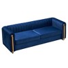 84" Modern Velvet Sofa with Gold Legs & Spring Cushions - 2 of 4