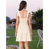 INSPIRE CHIC Women's Summer Cami Tie Shoulder Knit Square Neck Sleeveless Contrast A-Line Mini Dress - 3 of 4