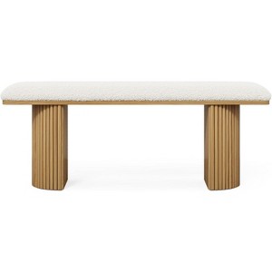 Lantine 47.2" Solid Wood Entryway Bench, Modern Upholstered Shoe Bench End of Bed Bench for Bedroom, Mudroom - 1 of 4