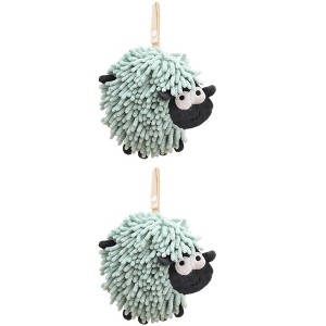 REGALWOVEN Cute Sheep Shape Chenille Soft Absorbent Hand Towels 2 Pcs - 1 of 4