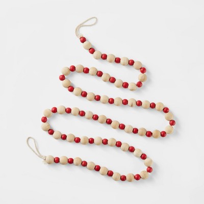 Beaded Christmas Garland Red & Natural - Wondershop™