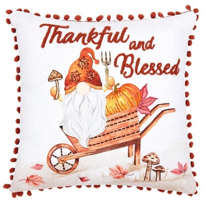 The Lakeside Collection Thankful Gnomes Embroidered Accent Pillows