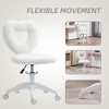 QingMoon Office Chair with Heart-Shaped Back, Height Adjustable Computer Desk Chair, Ergonomic Makeup Vanity Chair with Swivel Wheels for Home Office - 3 of 4