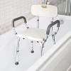 U-Shaped Shower Chair with Backrest, Adjustable Height, Lightweight PE Seat, Non-Slip for Bathroom Shower Chair with 350 Lb Capacity - 2 of 4