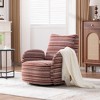 Lyngins Swivel Accent Chairs with Sand-rimmed Fabric,Upholstered Swivel Reading Chairs,Striped Boucle Sofa Chairs for Bedroom,Living Room - 2 of 4