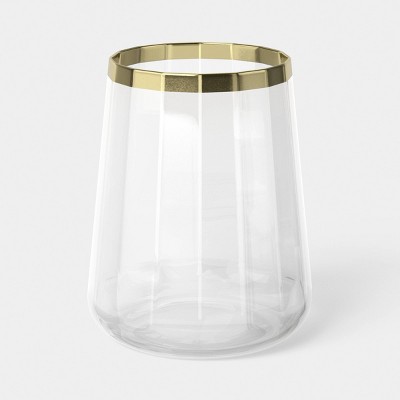 16.2 fl oz Faceted Stemless Wine Glass Rimmed Clear -Threshold™