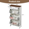 TiramisuBest White color shoe cabinet  with 4 doors 1 drawers,large space for storage - 4 of 4