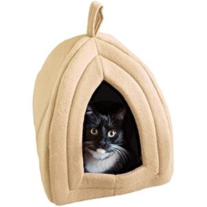 PETMAKER-Cat House - Indoor Bed with Removable Foam Cushion - Pet Tent for Puppies, Rabbits, Guinea Pigs, Hedgehogs, and Other Small Animals by (Tan) - 1 of 1