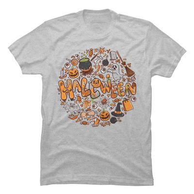 Men's Design By Humans happy halloween greeting holiday illustration By ghinan T-Shirt