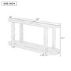 PAGED Minimalist Oval Top Console Table with Bottom Shelf, Entryway Table with Streamlined Desktop Design, Modern Sofa Table for Hallway - 2 of 4