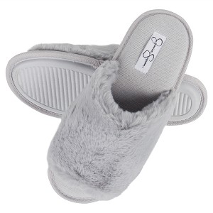 Jessica Simpson Womens Fuzzy Open Toe Slide Slipper - 1 of 4