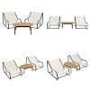 3 Piece Outdoor Seating Set,Iron Frame Patio Garden Lounge Set with Acacia Side Table,Textilene Fabric Upholstered Poolside Arm Chair-Coolbibila - 4 of 4
