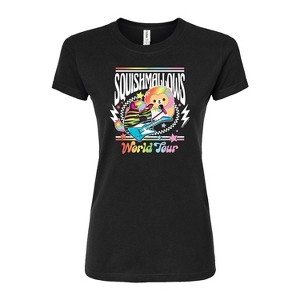 Women's Squishmallows World Tour Fitted Graphic T-Shirt - Black - Small - 1 of 2