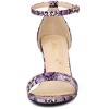 Allegra K Women's Snakeskin Open Toe Chunky Heels Buckle Ankle Strap Sandals - 2 of 4