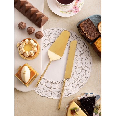 Oslo Gold Stainless Steel Cake Servers Set