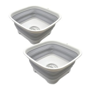SAMMART 9.3L (2.46Gallon) Collapsible Dishpan with Draining Plug - 1 of 4