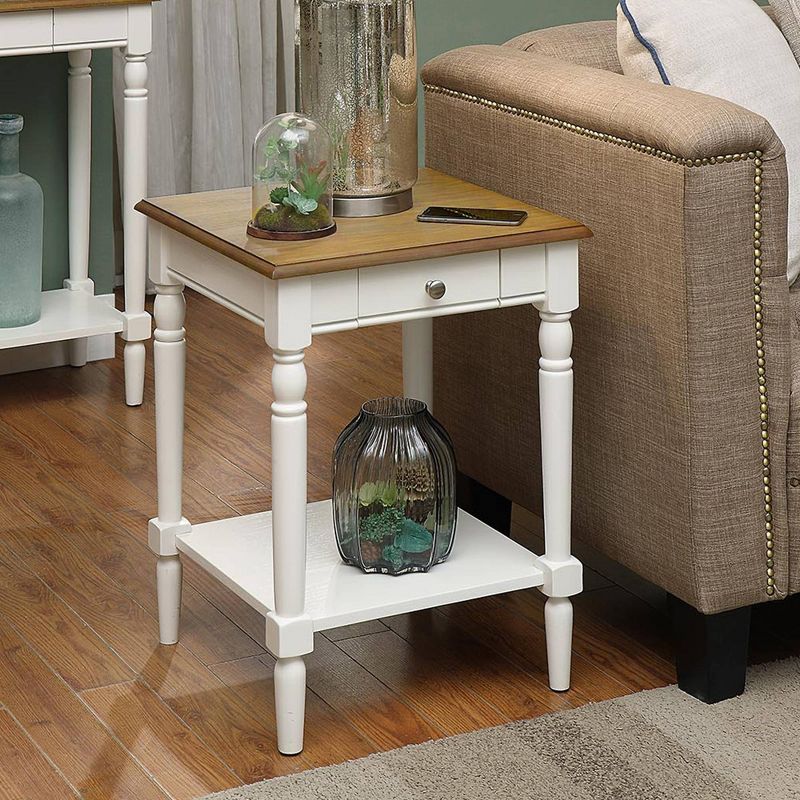 French Country 1 Drawer End Table with Shelf - Breighton Home, 2 of 11