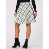 Women's Vintage Plaid A-Line Skirt - Tartan Knee Length Skirt with Elastic Waist White - 4 of 4