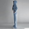 Mocamel Women's Solid color Zip-up Hooded Gown and Trousers Suit, Fall Casual Sporty - 3 of 4