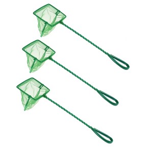Unique Bargains Aquarium Fish Net Aquarium Fish Tank Accessories Small Fish Fine Net Green 4'' 3Pcs - 1 of 4