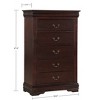 NicBex 5-Drawer Dresser or Sleigh Bed with Headboard, 2-Drawer Solid Wood Nightstand Brass Hardware, Simple Assembly - 2 of 4