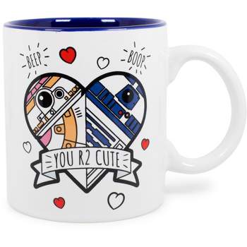 Silver Buffalo Star Wars "You R2 Cute" Ceramic Coffee Mug | Holds 20 Ounces | Toynk Exclusive