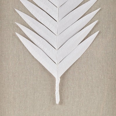 Off-White Framed Rice Paper Palm Leaves Shadowbox Set