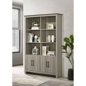 47in Contemporary Engineered Wood Bookcase with Storage Cabinet and Fixed Shelves for Home Office or Living Room-3irtyhousy - 1 of 4