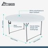 Peakform Round Multipurpose Banquet Table Lightweight Durable Folding Desk with Secure Base for Indoor and Outdoor Events, 60 Inch, White - 3 of 4