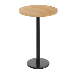 Flash Furniture Bennett Round Solid Wood Commercial Indoor Tabletop with 18" Round Bar Height Rust-Resistant Cast Iron Base - 1 of 4