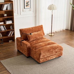 Aortzio Modern Channel Tufted Sleeper Sofa With Cup Holders and Mobile Phone Holder - 1 of 4