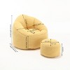 Microfiber Bean Bag Sofa Chair with Soft Foam Padding, Compressed Bean Bag with Footrest for Indoor Use, Lightweight and Cozy-Baofuwish - 4 of 4