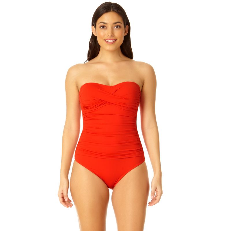 Anne Cole - Women's Twist Front Shirred One Piece Swimsuit, 1 of 10